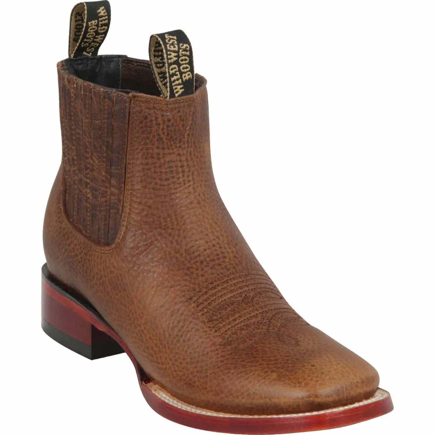 Men's Wild West Genuine Leather Ranch Toe Short Boot 282BM9940
