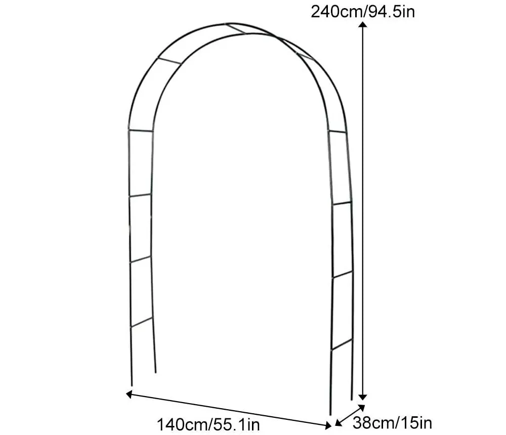 Metal Garden Arbor Wedding Arch Rack Stand 240cm