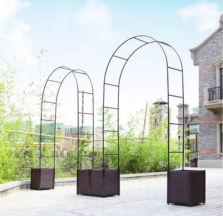 Metal Garden Arbor Wedding Arch Rack Stand with 2 Planting Box