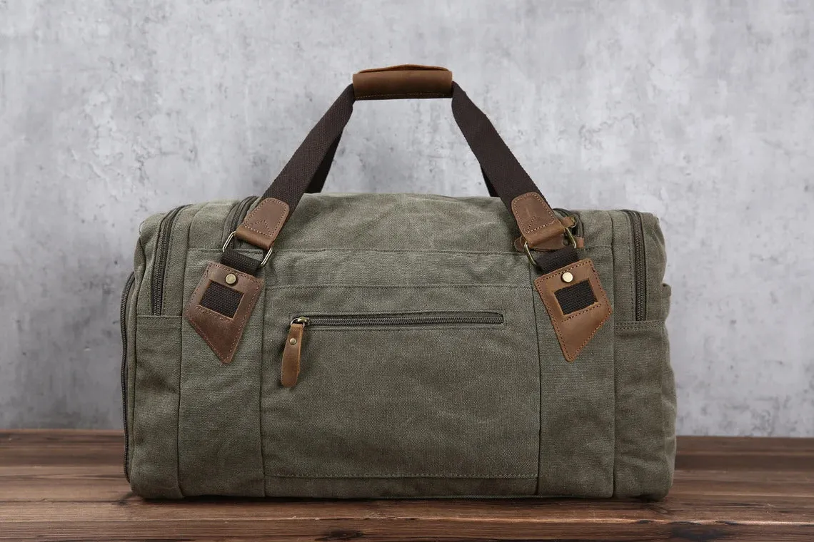 Monogrammed Duffle Bag, Personalized Mens Travel Bag, Weekend Luggage Bag