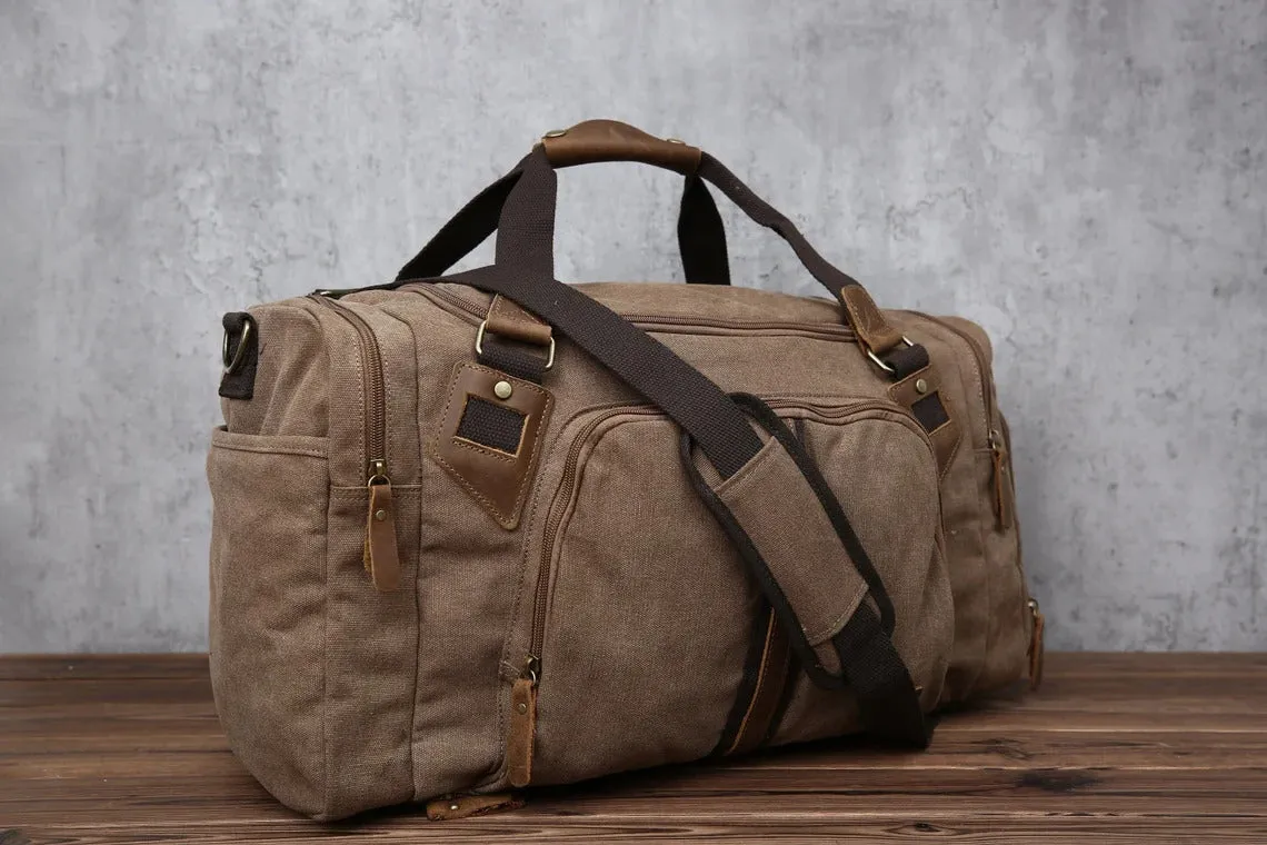 Monogrammed Duffle Bag, Personalized Mens Travel Bag, Weekend Luggage Bag