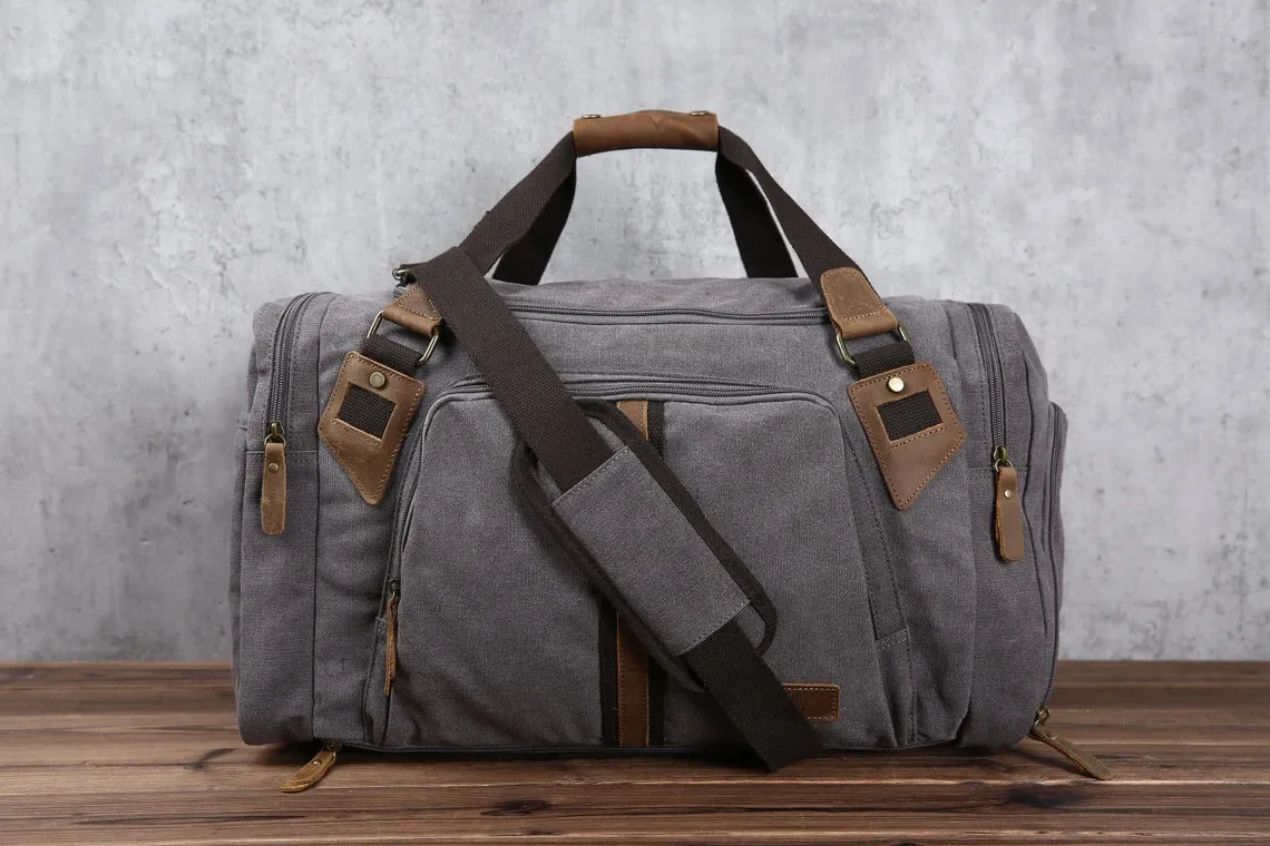 Monogrammed Duffle Bag, Personalized Mens Travel Bag, Weekend Luggage Bag
