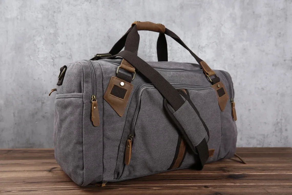 Monogrammed Duffle Bag, Personalized Mens Travel Bag, Weekend Luggage Bag
