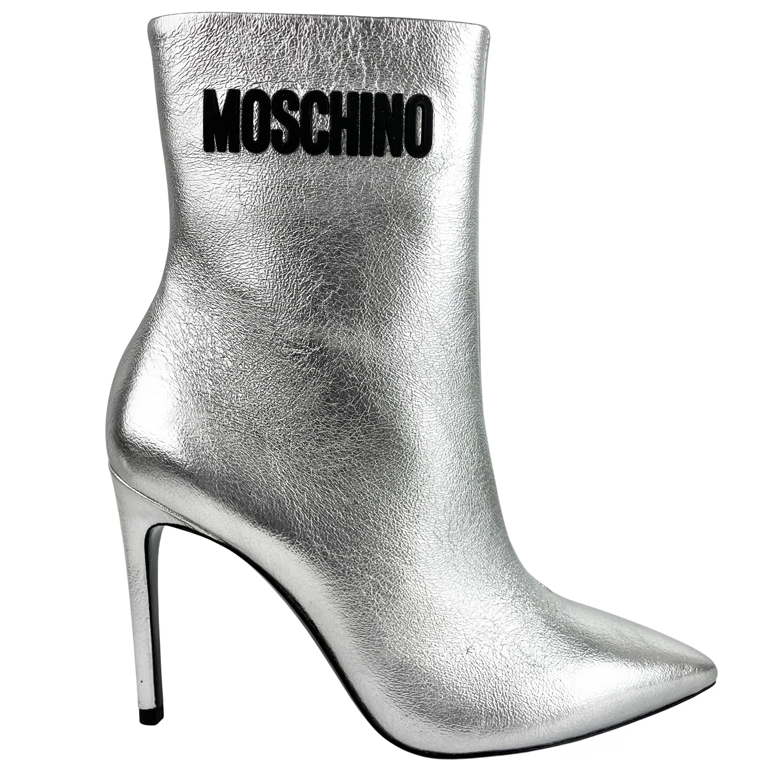Moschino Ankle Boots in Silver