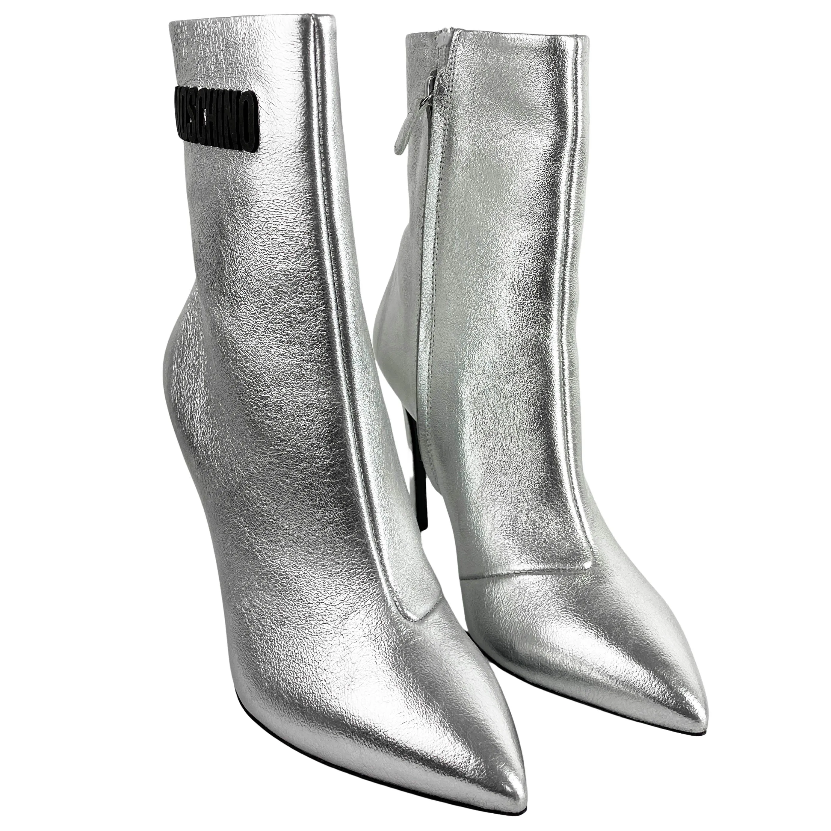 Moschino Ankle Boots in Silver