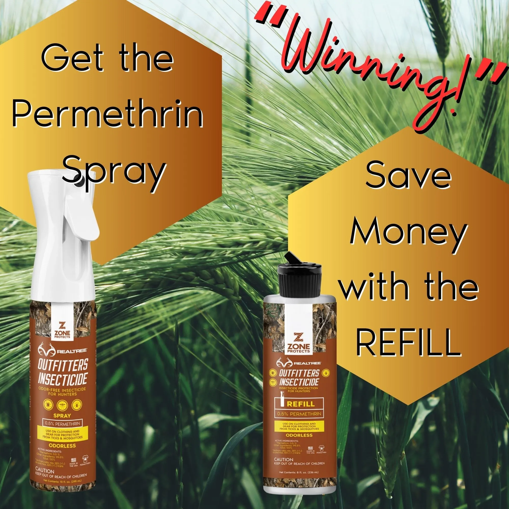 Realtree Outfitter's Permethrin Spray Bundle, Mistosol   Refill