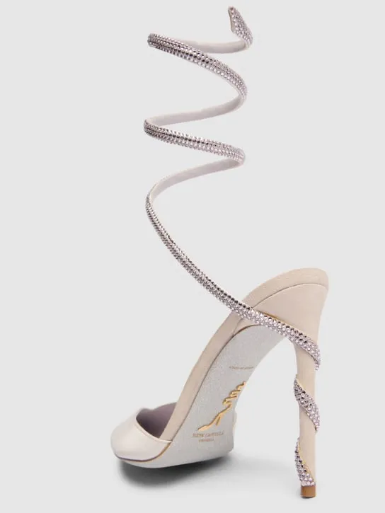 René Caovilla   105mm Embellished satin pumps 
