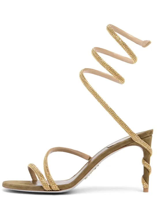 René Caovilla   105mm Margot satin &amp; crystal sandals 