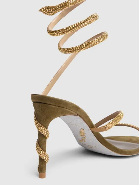René Caovilla   105mm Margot satin &amp; crystal sandals 