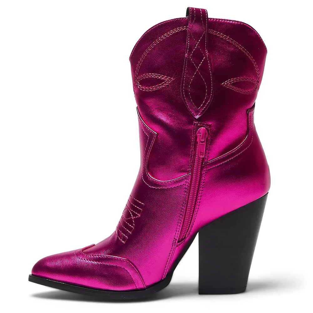 Tammy Boot in Metallic Pink