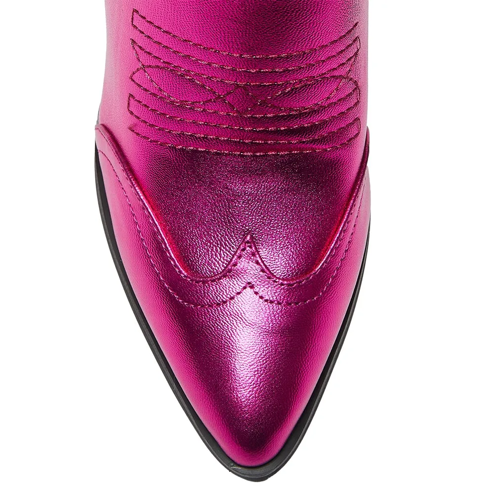 Tammy Boot in Metallic Pink