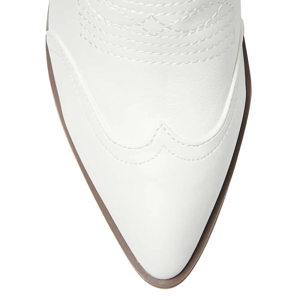 Tammy Boot in White Smooth