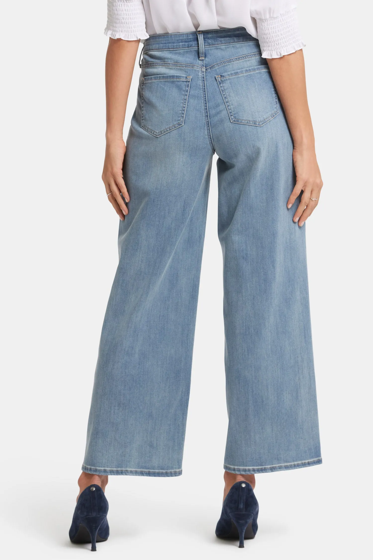 Teresa Wide Leg Ankle Jeans In Petite - Indigo Stream