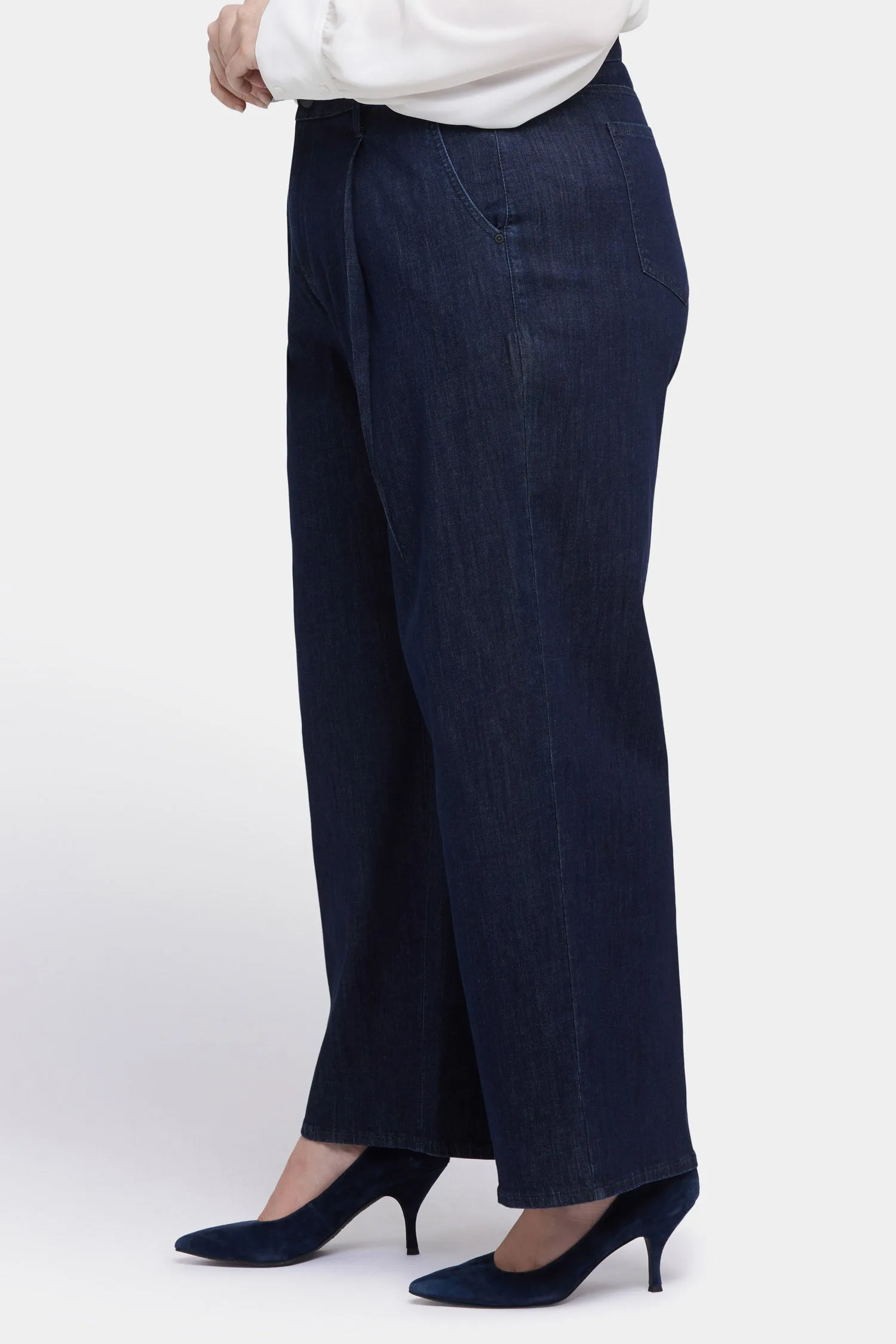 Teresa Wide Leg Ankle Jeans In Plus Size - Rinse