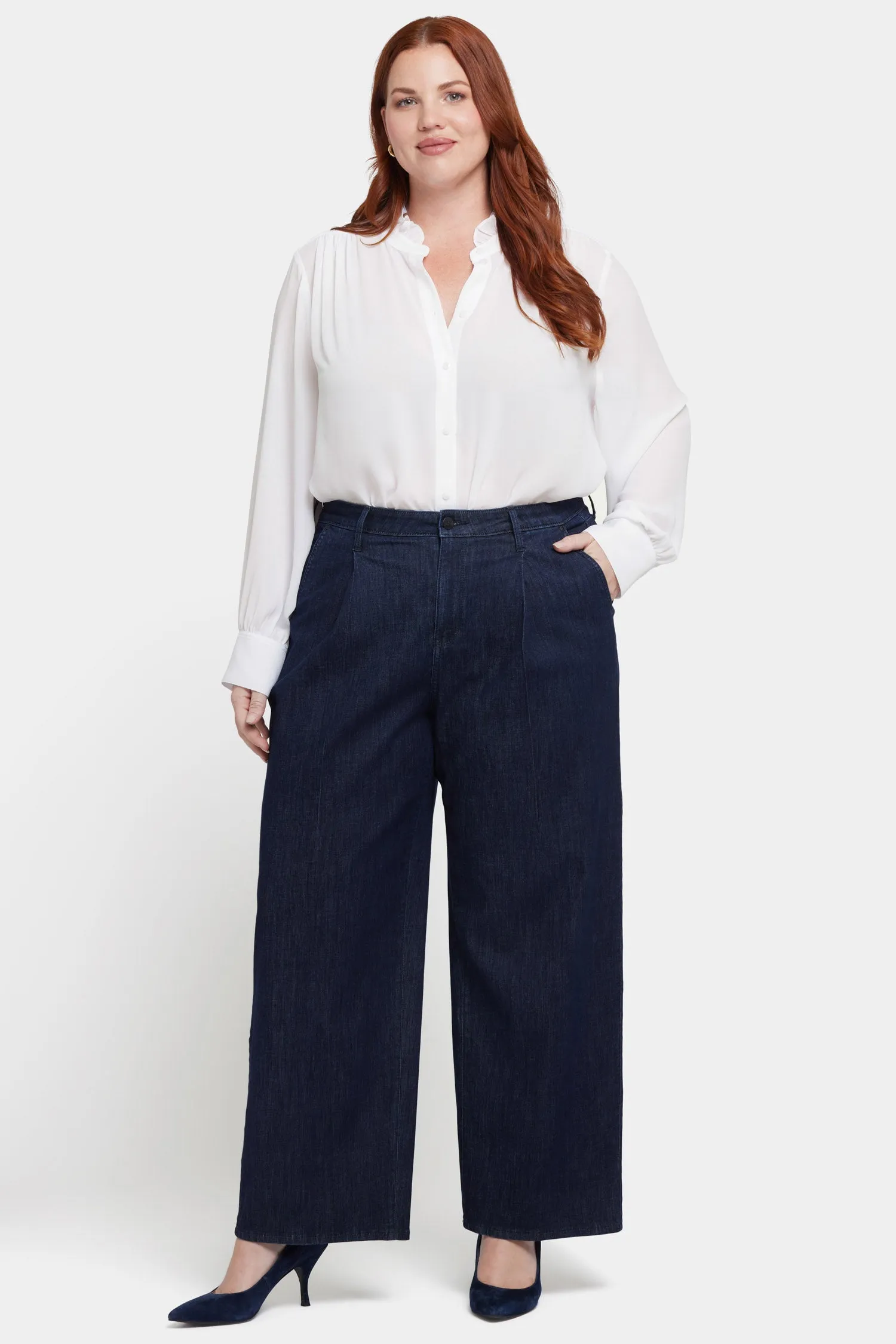 Teresa Wide Leg Ankle Jeans In Plus Size - Rinse