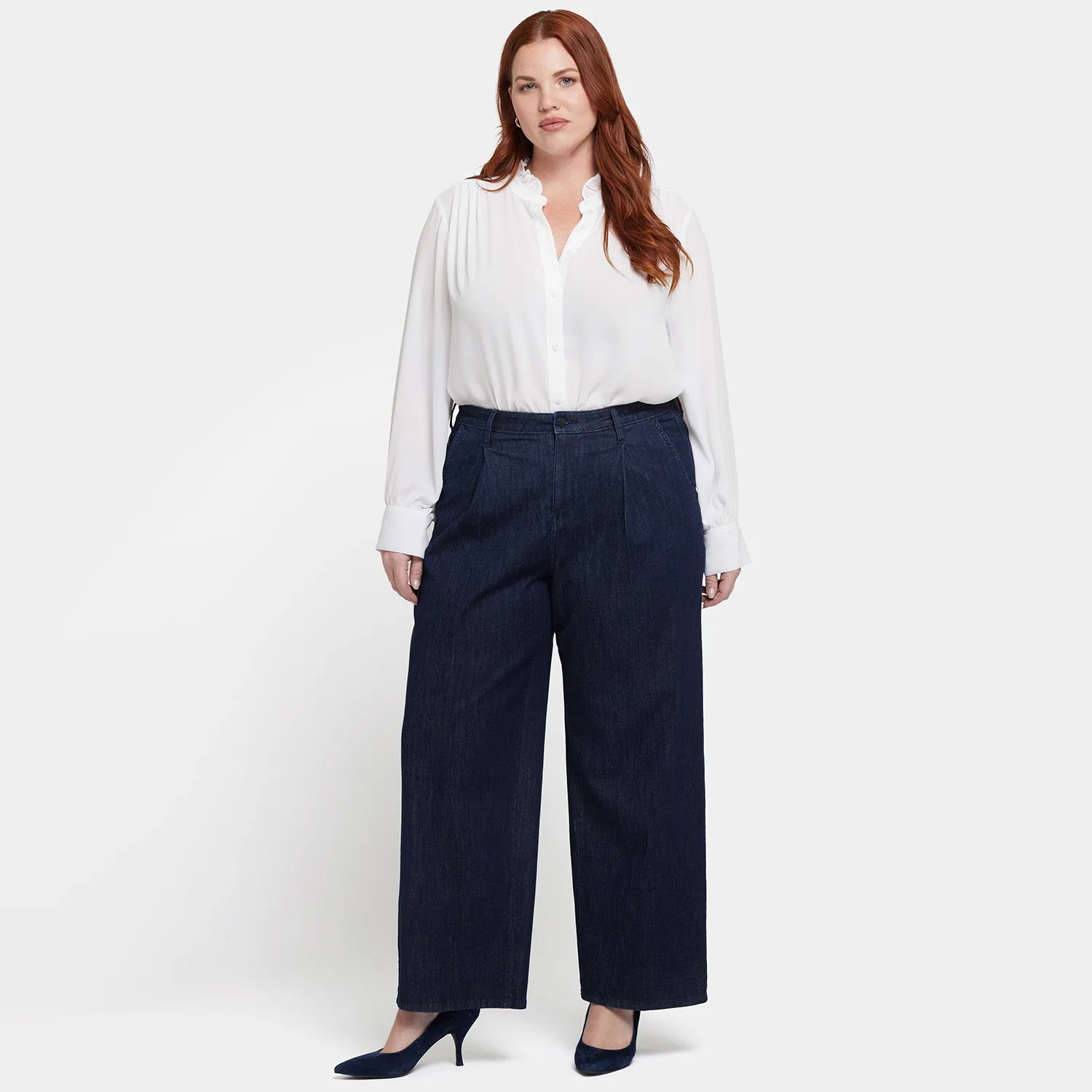 Teresa Wide Leg Ankle Jeans In Plus Size - Rinse