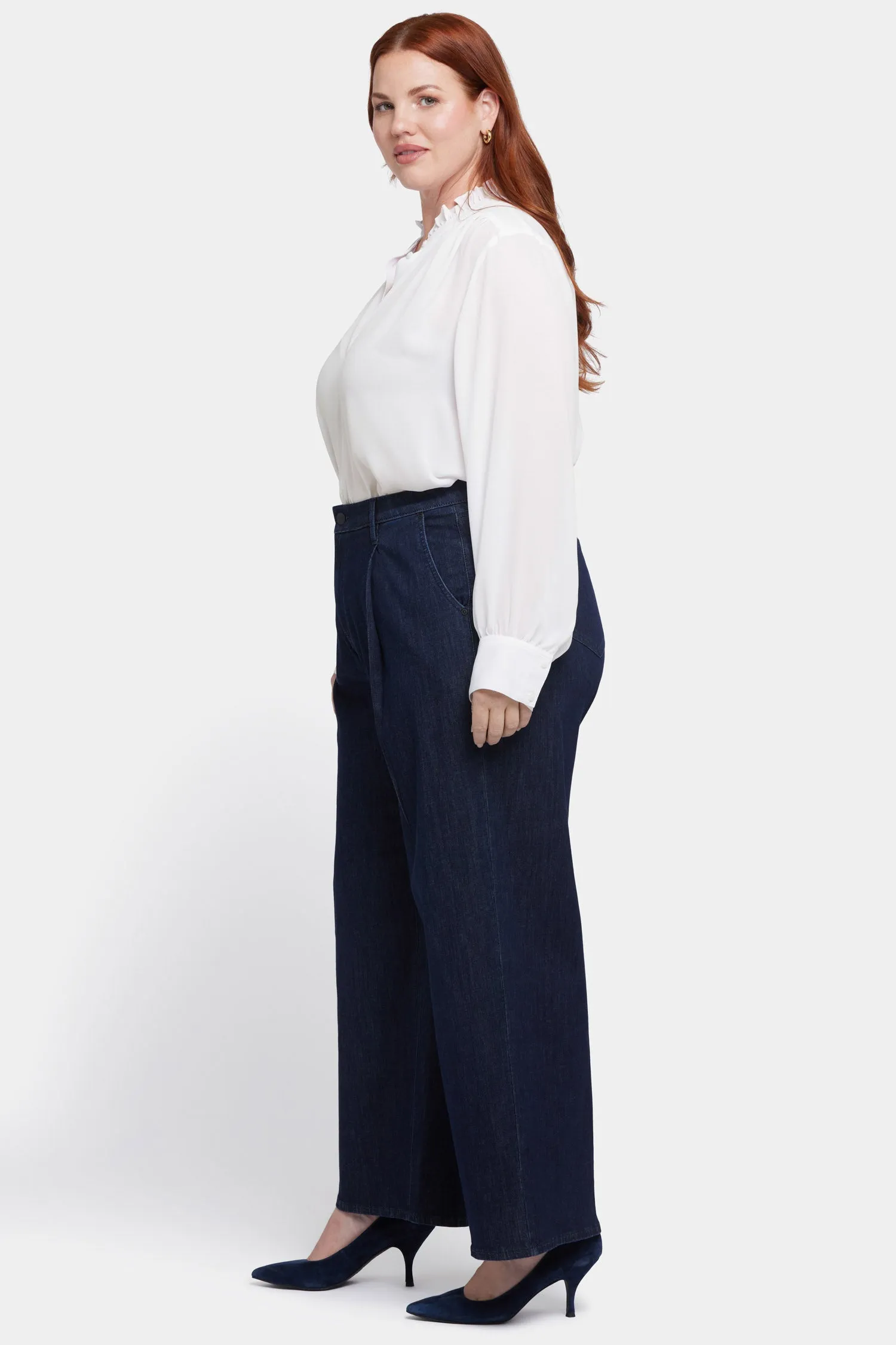 Teresa Wide Leg Ankle Jeans In Plus Size - Rinse