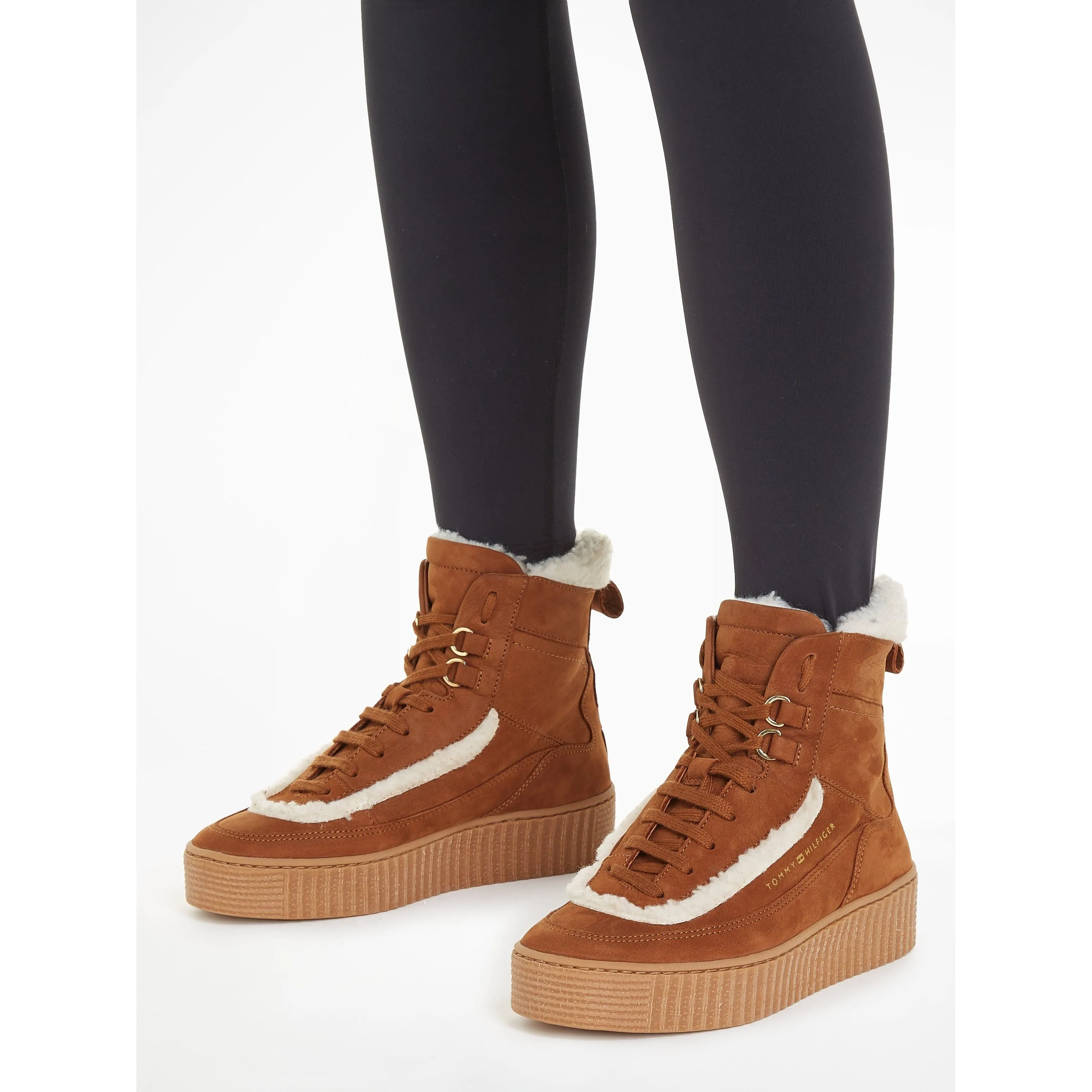 Tommy Hilfiger Womens Essential Lace Up Boot Natural Cognac