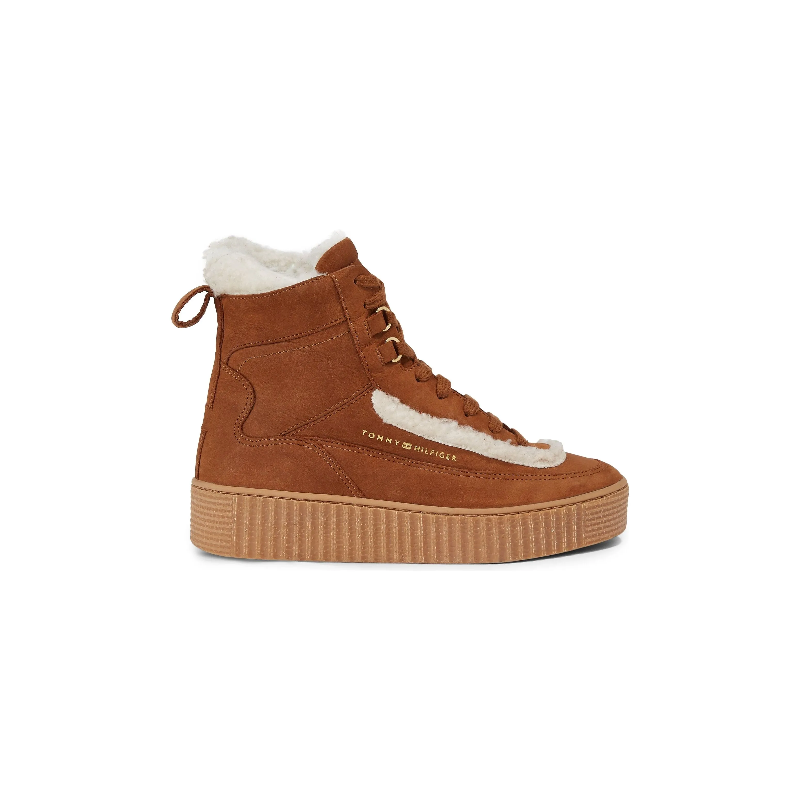 Tommy Hilfiger Womens Essential Lace Up Boot Natural Cognac