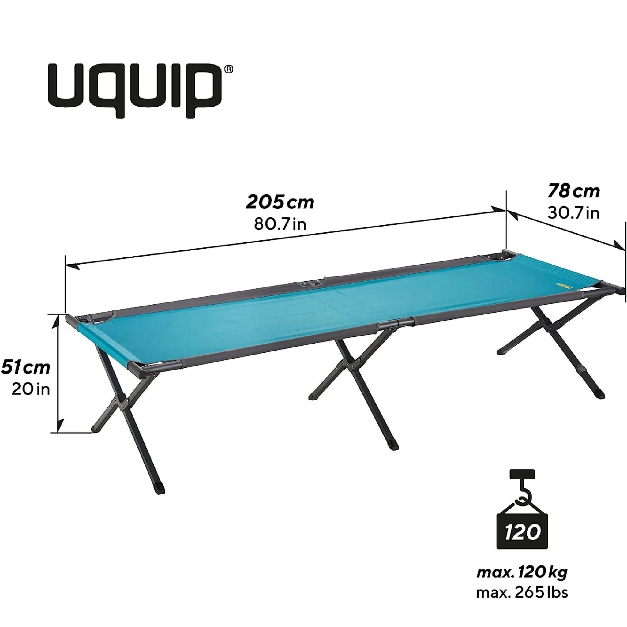 Uquip Cozy Large Folding Stretcher Bed