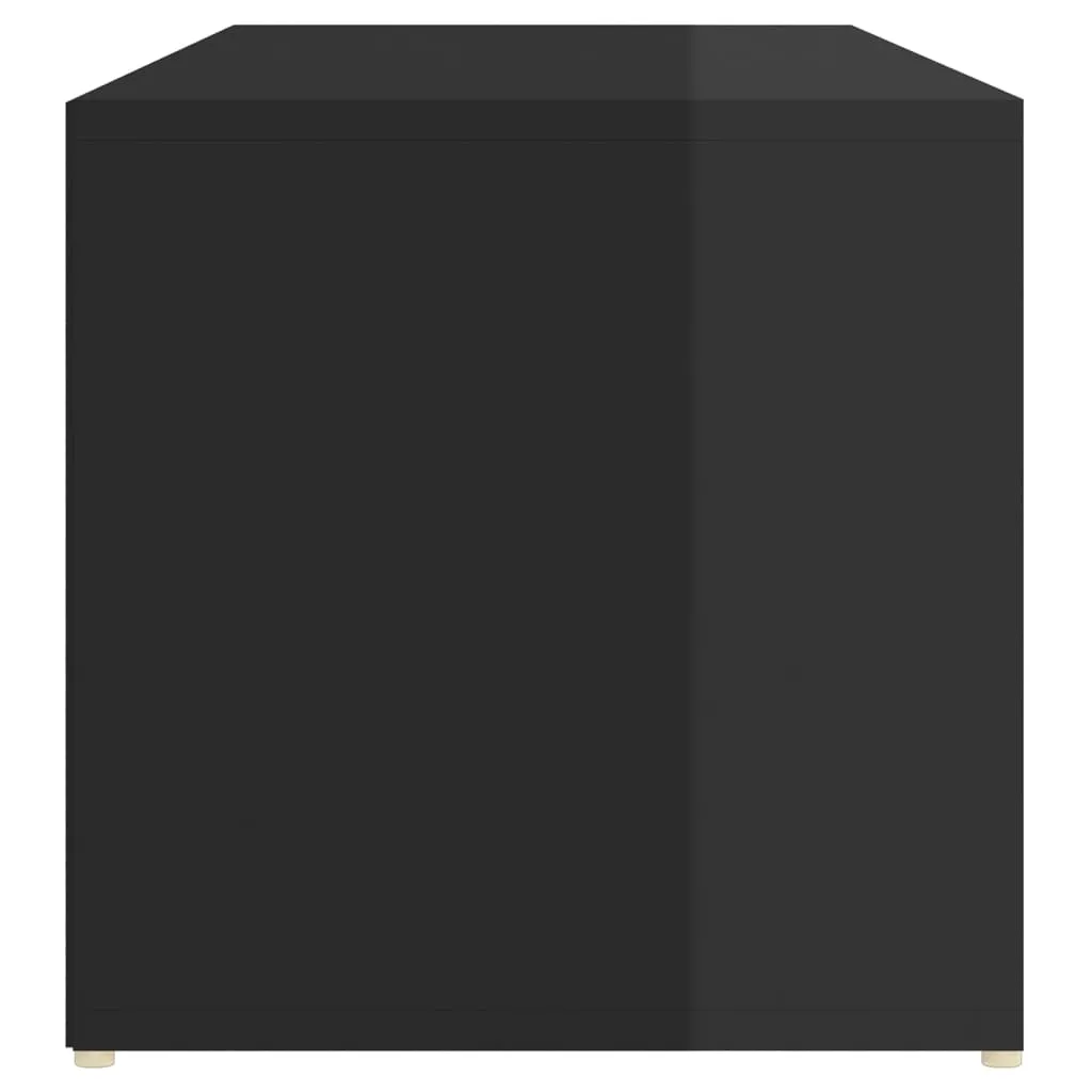 vidaXL Shoe Storage Bench High Gloss Black 105x35x35 cm Engineered Wood
