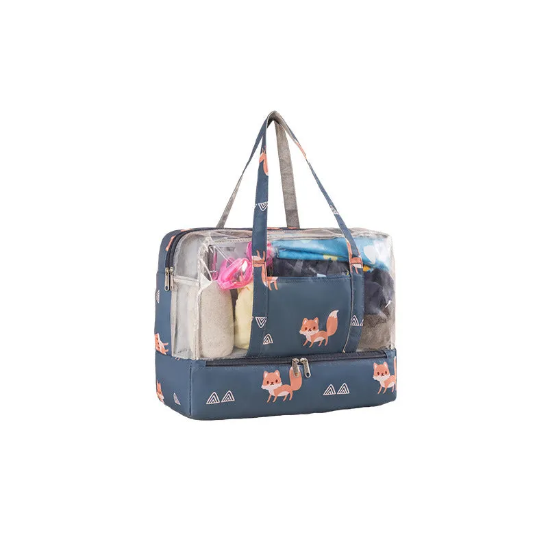 Waterproof outdoor dry-wet separation beach bag