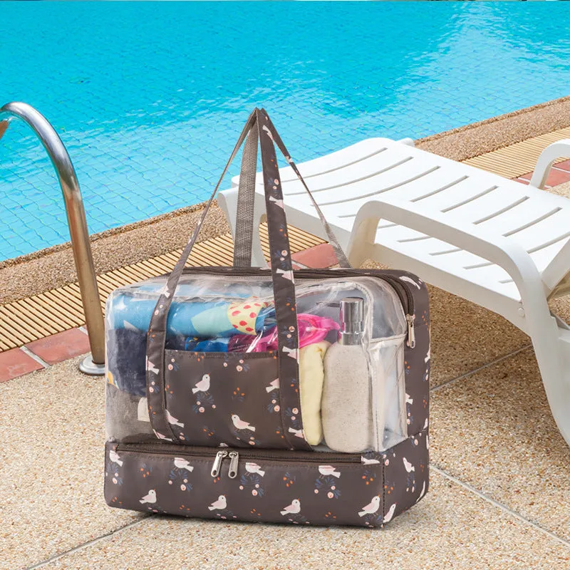 Waterproof outdoor dry-wet separation beach bag