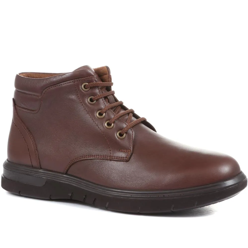 Wide Fit Leather Ankle Boots - TUU36003 / 322 286