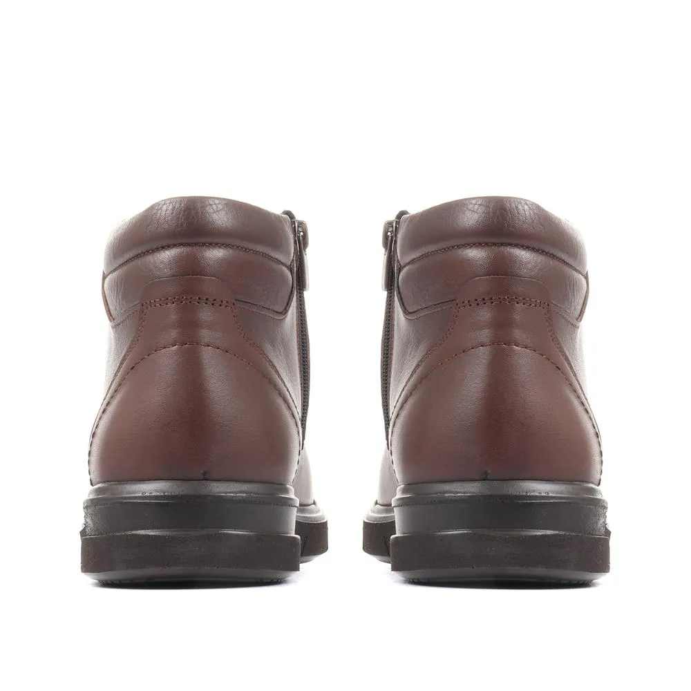 Wide Fit Leather Ankle Boots - TUU36003 / 322 286