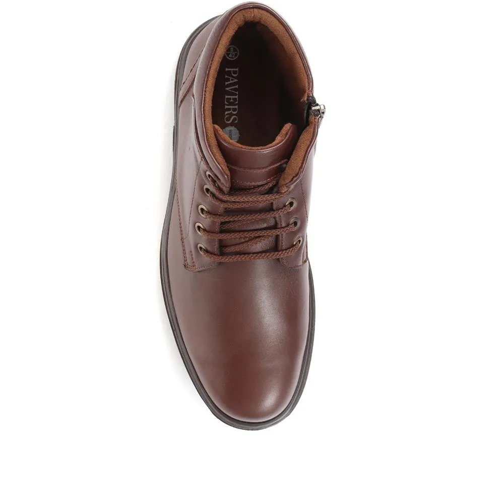Wide Fit Leather Ankle Boots - TUU36003 / 322 286