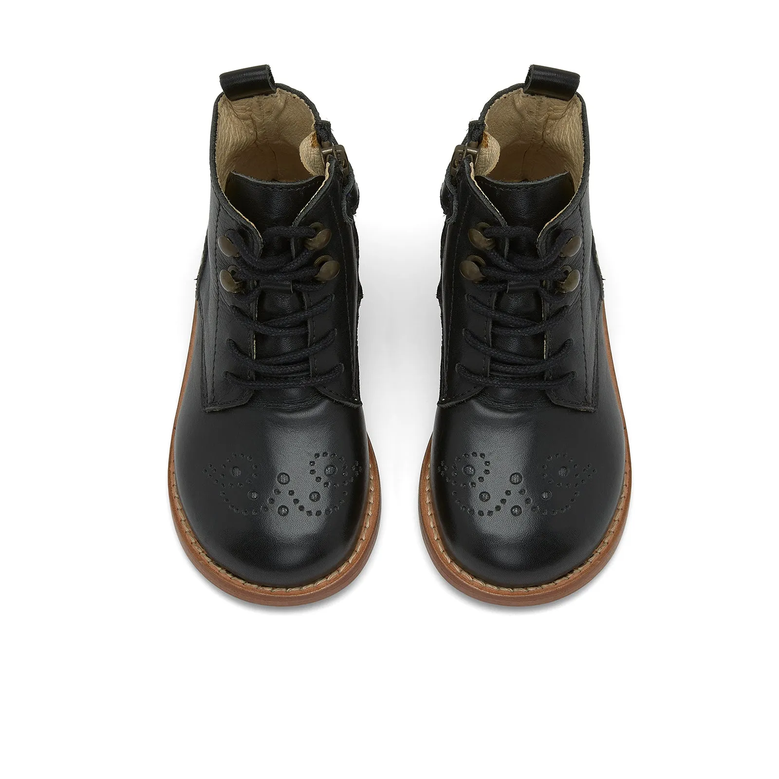 Young Soles Buster Brogue Black Leather Boots