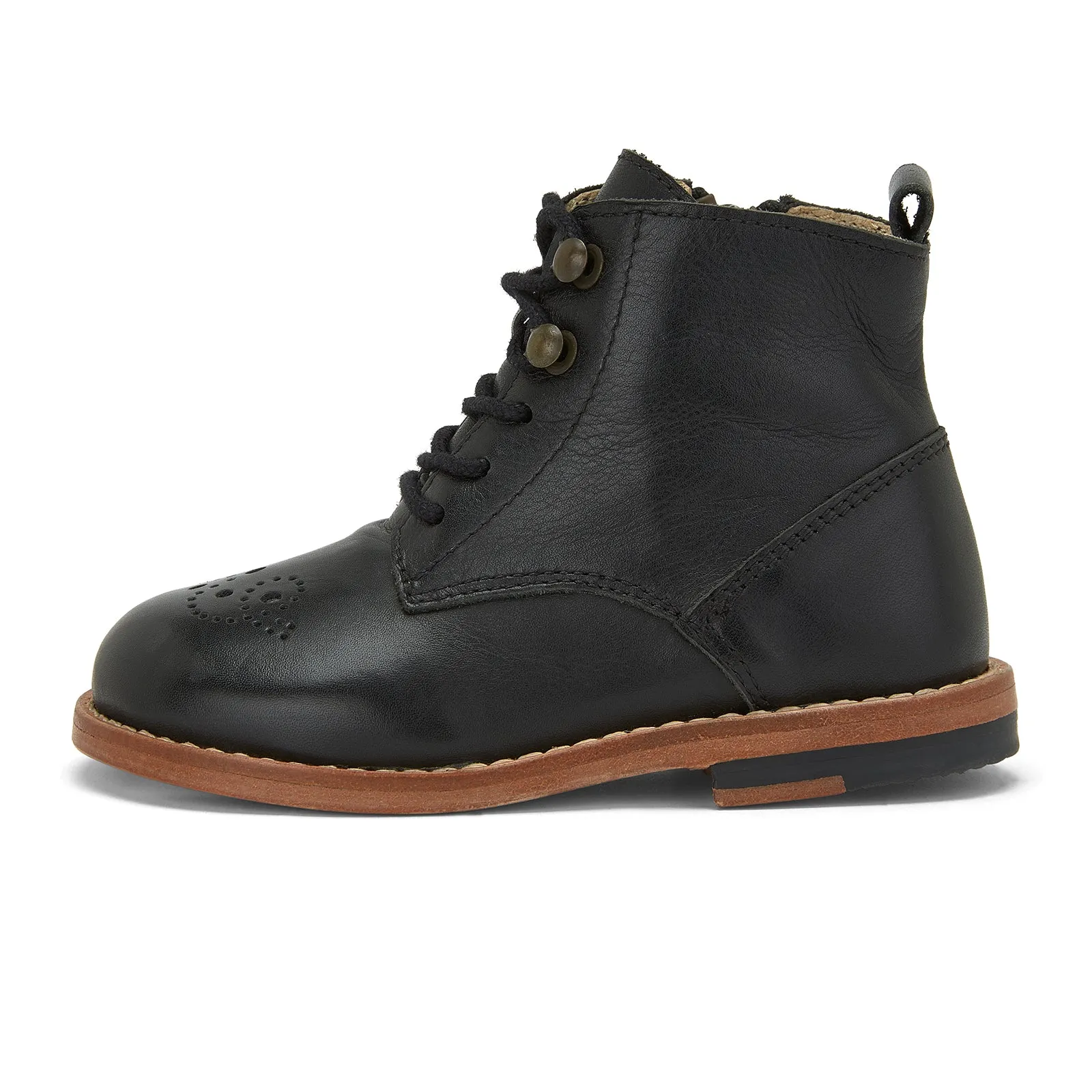 Young Soles Buster Brogue Black Leather Boots